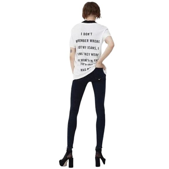 AGOLDE Sophie Hi Rise Skinny Ruthless Black Skinny Fit Distressed Jeans Size 26 - Picture 2 of 9